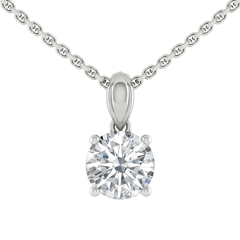 Lucce Kaela Round Necklace 1.00ct FOREVER ONE Moissanite Platinum