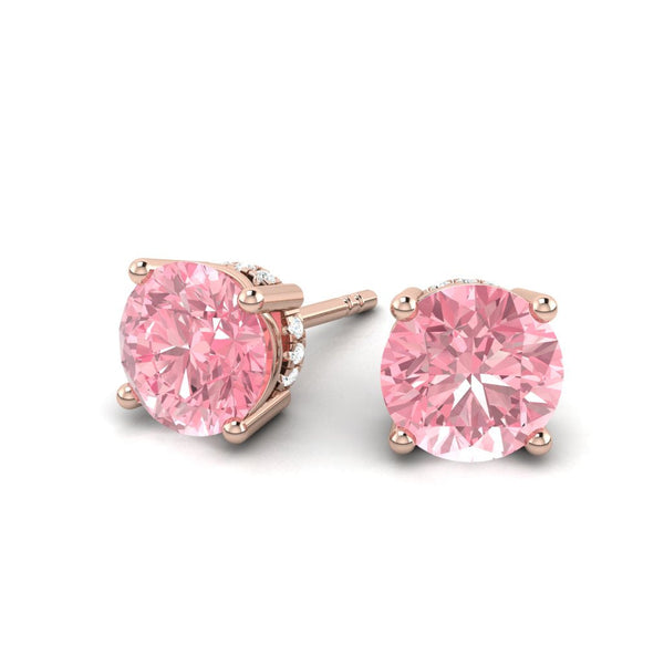 Lucce Kaela Earrings Round Rosé Pink Diamond