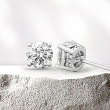 Load image into Gallery viewer, LUCCE KAELA™ Round Earrings Lab Diamond 3.11ctw (3.03ctw D VS1 Id IGI Center Stone) Platinum