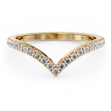 Load image into Gallery viewer, LUCCE Diamond Pave Chevron Wedding Ring in Gold or Platinum