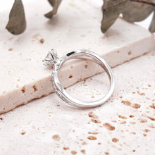 Load image into Gallery viewer, Round Lab Natural Diamond Engagement Ring with Infinity Gold Platinum band Philippines