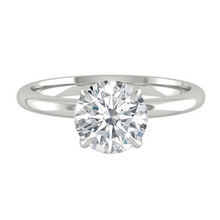 Load image into Gallery viewer, Round Solitaire Diamond Engagement ring with Gold or Platinum band and petals Manila Philippines
