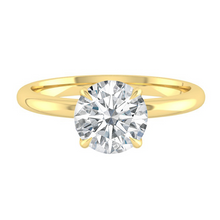 Load image into Gallery viewer, Round Solitaire Diamond Engagement ring with Gold or Platinum band and petals Manila Philippines