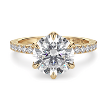 Load image into Gallery viewer, LUCCE LUCIA™ Pavé 6-Prong Round Moissanite