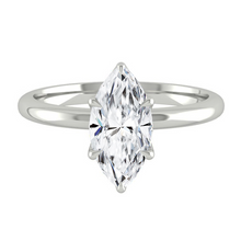 Load image into Gallery viewer, Marquise Solitaire Diamond Engagement ring with Gold or Platinum band and petals Manila Philippines