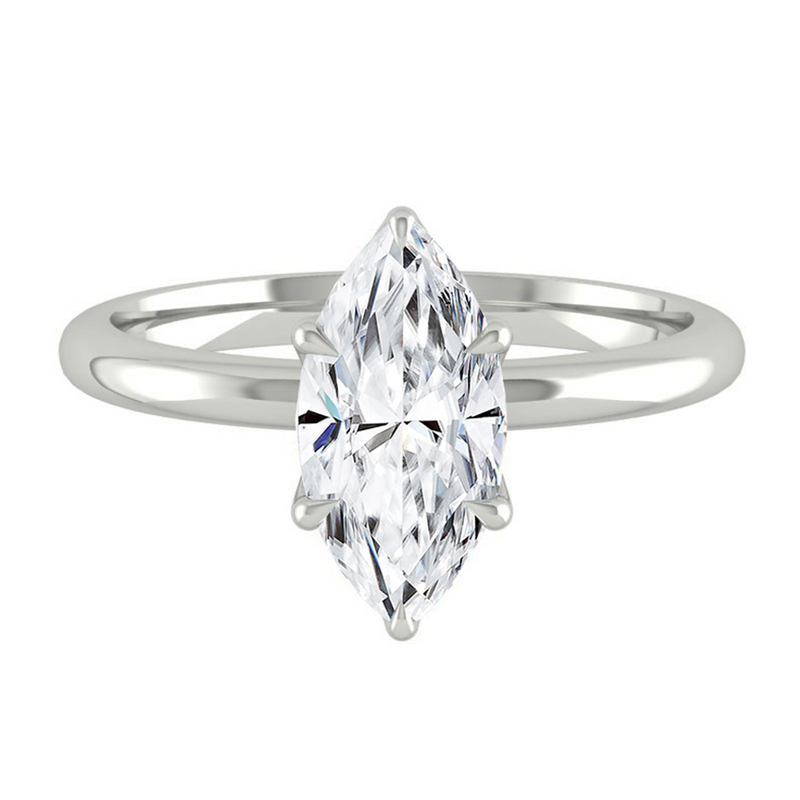 Marquise Solitaire Diamond Engagement ring with Gold or Platinum band and petals Manila Philippines
