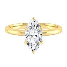 Load image into Gallery viewer, Marquise Solitaire Diamond Engagement ring with Gold or Platinum band and petals Manila Philippines