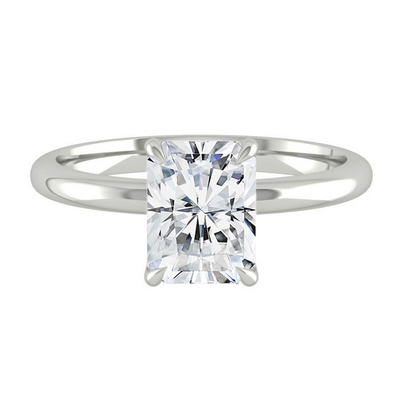 Radiant Solitaire Diamond Engagement ring with Gold or Platinum band and petals Manila Philippines