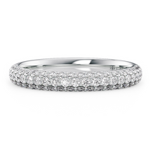 Load image into Gallery viewer, LUCCE Tri-row Diamond Pave Wedding Band in Gold or Platinum