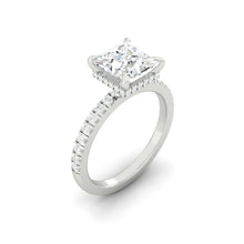 Load image into Gallery viewer, Lucce Verona Pave Princess Supernova Moissanite 1.50ct 14k White Gold