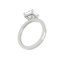 Load image into Gallery viewer, Lucce Verona Pave Princess Supernova Moissanite 1.50ct 14k White Gold