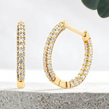 Load image into Gallery viewer, Lucce Montevalle Luxe Hoop Earrings Diamond