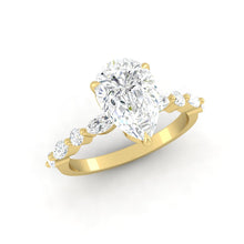 Load image into Gallery viewer, Lucce Paula Pear 1.50ct SUPERNOVA Moissanite 14K Yellow Gold