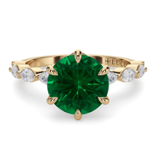 Load image into Gallery viewer, LUCCE MARCHESA™ Round AURORA™ Green Emerald 1.00ct 14K Yellow Gold