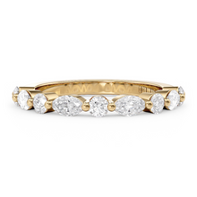 Load image into Gallery viewer, LUCCE Alternating Marquise and Round Diamond Wedding Ring in Gold or Platinum