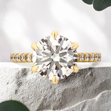 Load image into Gallery viewer, Lucce Azalea Pavé Round Lab Diamond 3.01ct D VS1 Id IGI 18K Yellow Gold