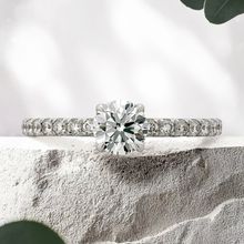 Load image into Gallery viewer, Lucce Lucia Pavé Round Natural Diamond 0.50ct E VS1 Ex GIA 18K White Gold