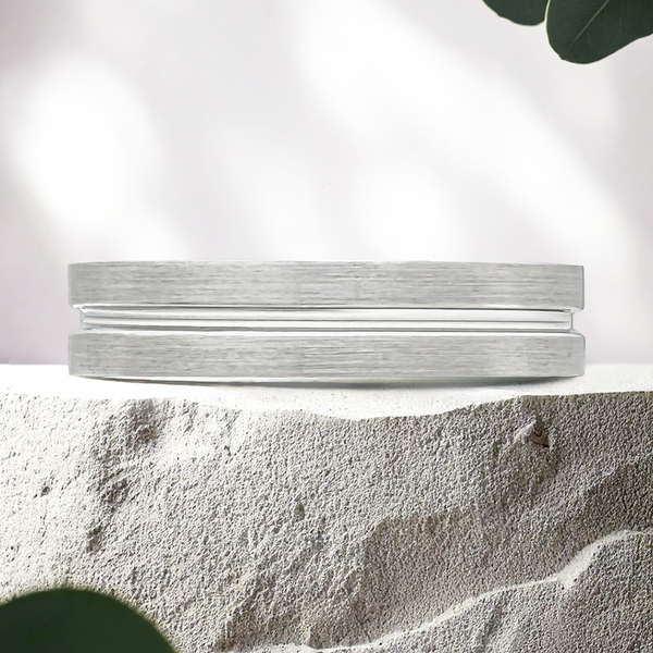 Lucce Marrio Brushed 5mm 14K White Gold