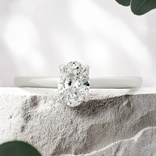 Load image into Gallery viewer, Lucce Lucia Oval Lab Diamond 0.53ct D VVS2 Ex IGI 14K White Gold