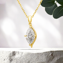 Load image into Gallery viewer, Lucce Constance Solitaire Marquise Necklace Lab Diamond 1.26CT E VVS2 Ex IGI 18K Yellow Gold