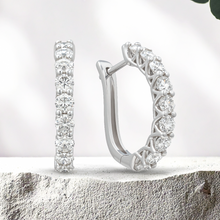 Load image into Gallery viewer, LUCCE RIVERA™ Hoop Earrings 1.98CTW Lab Diamond 14K White Gold