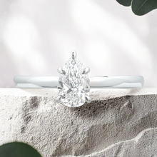 Load image into Gallery viewer, Lucce Verona Pear Lab Diamond 0.63ct D VVS2 Ex IGI 14K White Gold