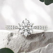 Load image into Gallery viewer, Lucce Angela Pavé Round Lab Diamond 1.02ct D VVS2 Id IGI 18K White Gold