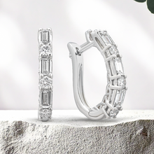 Load image into Gallery viewer, LUCCE DELLA™ Hoop Earrings 1.44ctw Lab Diamond 14K White Gold