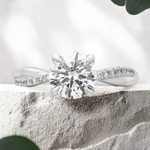 Load image into Gallery viewer, Lucce Fiore Round 1.04ct D VVS2 Id IGI 14K White Gold