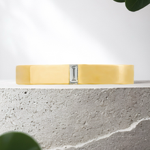 Load image into Gallery viewer, LUCCE RETTO™ Polished 3mm 0.24ct Natural Diamond 18K Yellow Gold