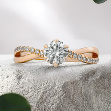 Load image into Gallery viewer, LUCCE FIORE™ Sei Round Lab Diamond 0.53ct D VS1 Id IGI 14K Rose Gold