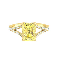 Load image into Gallery viewer, Lucce Lara Sunburst Radiant Lab Diamond 1.46ct Fancy Vivid Yellow VVS2 IGI 18K Yellow Gold