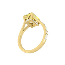 Load image into Gallery viewer, Lucce Lara Sunburst Radiant Lab Diamond 1.46ct Fancy Vivid Yellow VVS2 IGI 18K Yellow Gold