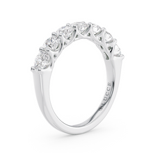 Load image into Gallery viewer, LUCCE Half Eternity Trellis 7-Stone Round Diamond Wedding Ring in Gold or Platinum