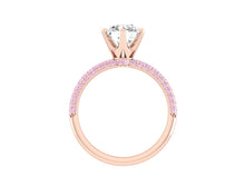 Load image into Gallery viewer, Lab Diamond Engagement Ring with pink diamonds in the band