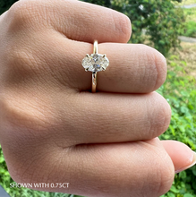 Load image into Gallery viewer, Oval Solitaire Diamond Engagement ring with Gold or Platinum band and petals Manila Philippines