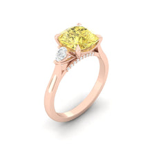 Load image into Gallery viewer, Lucce Sophia Cushion Sunburst Yellow Diamond