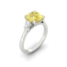 Load image into Gallery viewer, Lucce Sophia Cushion Sunburst Yellow Diamond