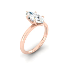 Load image into Gallery viewer, Marquise Solitaire Diamond Engagement ring with Gold or Platinum band and petals Manila Philippines