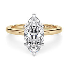 Load image into Gallery viewer, LUCCE VERONA™ Marquise Natural Diamond 0.50ct D VVS2 Ex GIA 18K Yellow Gold and Platinum Prongs