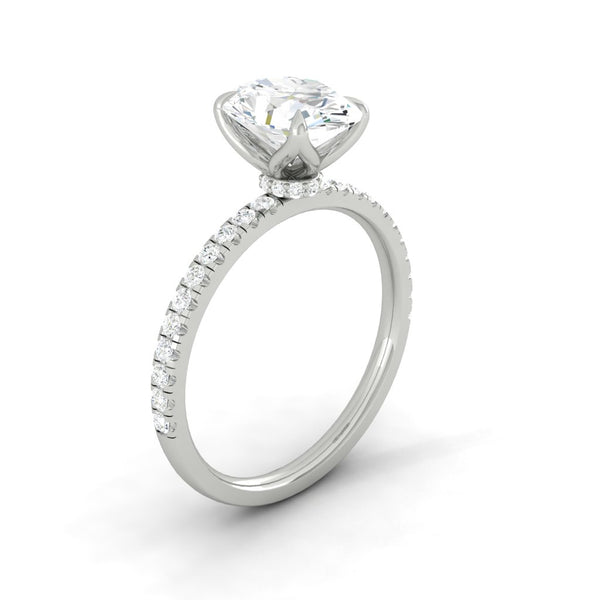 Lucce Lucia Halo Pave Oval Moissanite