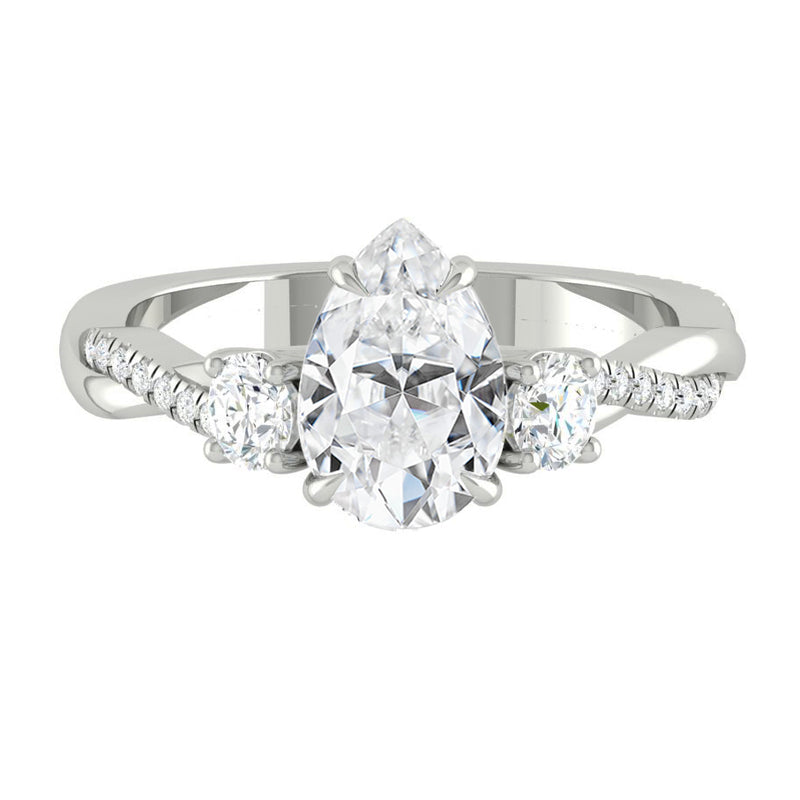 Lucce Fiore Trio Pear Moissanite