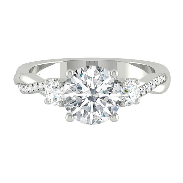 Lucce Fiore Trio Round Moissanite