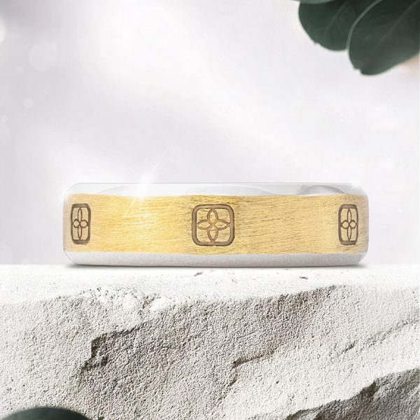 Lucce Constance II Brushed 5.5mm 18K Yellow Gold/Platinum