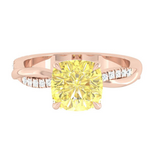 Load image into Gallery viewer, Yellow Cushion Diamond Engagement Ring Wedding Rings Band Gold Jewelry Moissanite Manila Philippines