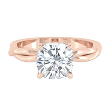 Load image into Gallery viewer, Lab Natural Diamond Engagement Ring with Twisting Gold Platinum band Philippines