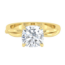 Load image into Gallery viewer, Lab Natural Diamond Engagement Ring with Twisting Gold Platinum band Philippines