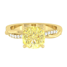 Load image into Gallery viewer, Yellow Cushion Diamond Engagement Ring Wedding Rings Band Gold Jewelry Moissanite Manila Philippines