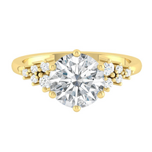 Load image into Gallery viewer, Diamond Cluster Engagement ring with Petal Prongs in Gold or Platinum, Manila Philippines