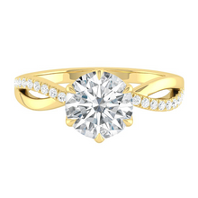Load image into Gallery viewer, Round Lab Natural Diamond Engagement Ring with Infinity Gold Platinum band Philippines